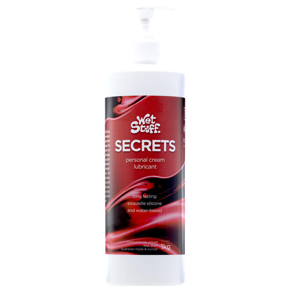 Wet Stuff Secrets Hybrid Lubricant - 1kg Pump Bottle - Body-Safe & Long-Lasting Formula