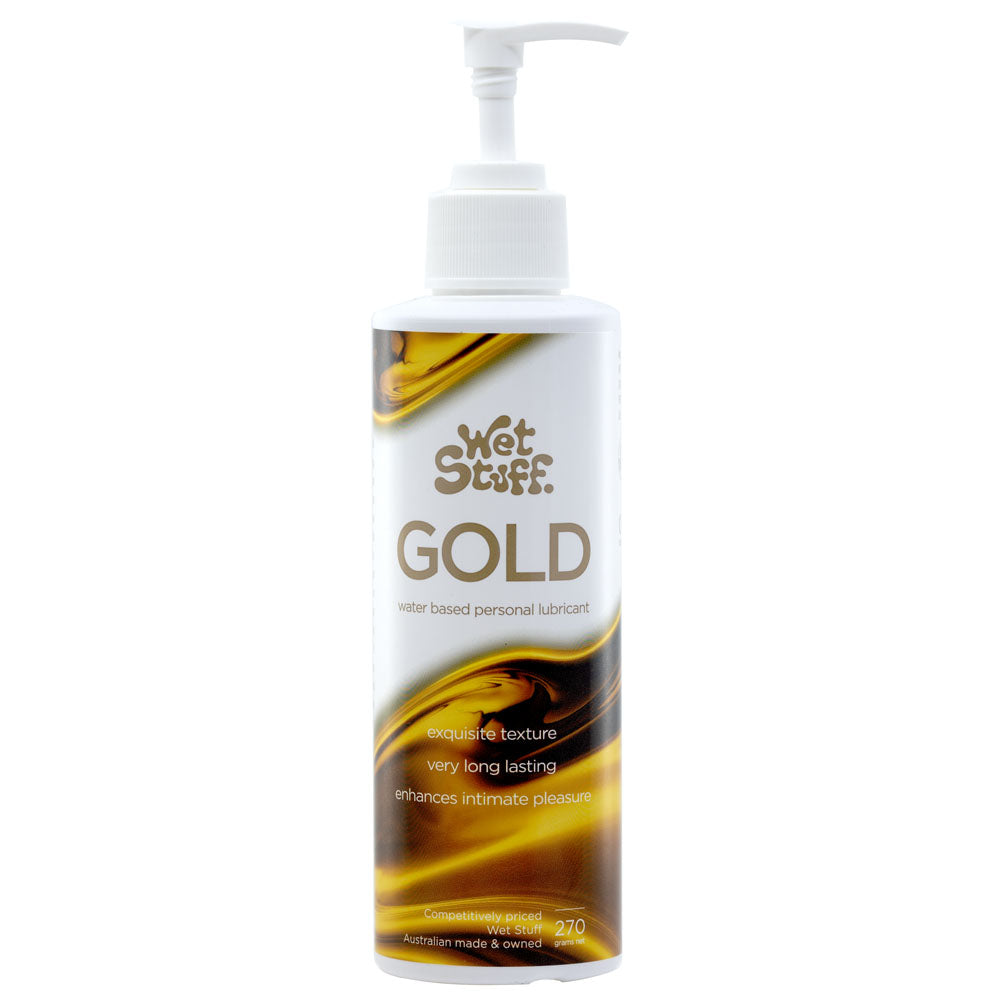 Wet Stuff Gold Water-Based Lubricant - 270g Pump Bottle for Enhanced Comfort and Pleasure
