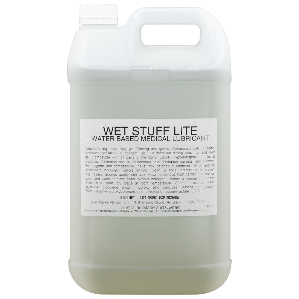 Wet Stuff Lite - 5kg Water-Based Lubricant - Safe and Gentle Formula for All Bodies