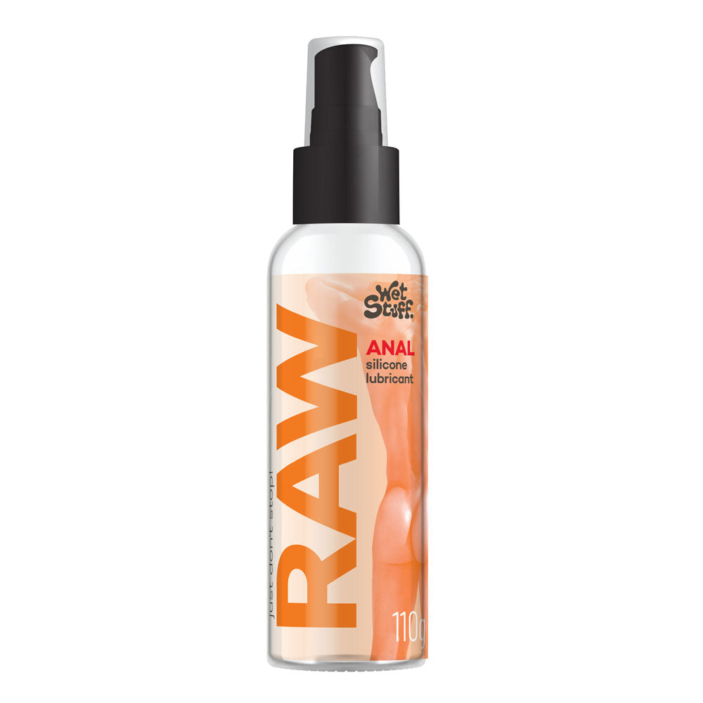 Wet Stuff Raw Anal Silicone Lubricant - 110g Pump Bottle (Body-Safe, Long-Lasting, Smooth Application)
