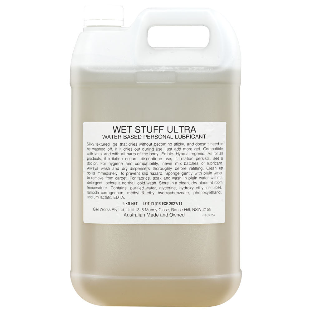 Wet Stuff Ultra Water-Based Lubricant - 5 kg Bottle for Enhanced Comfort and Pleasure