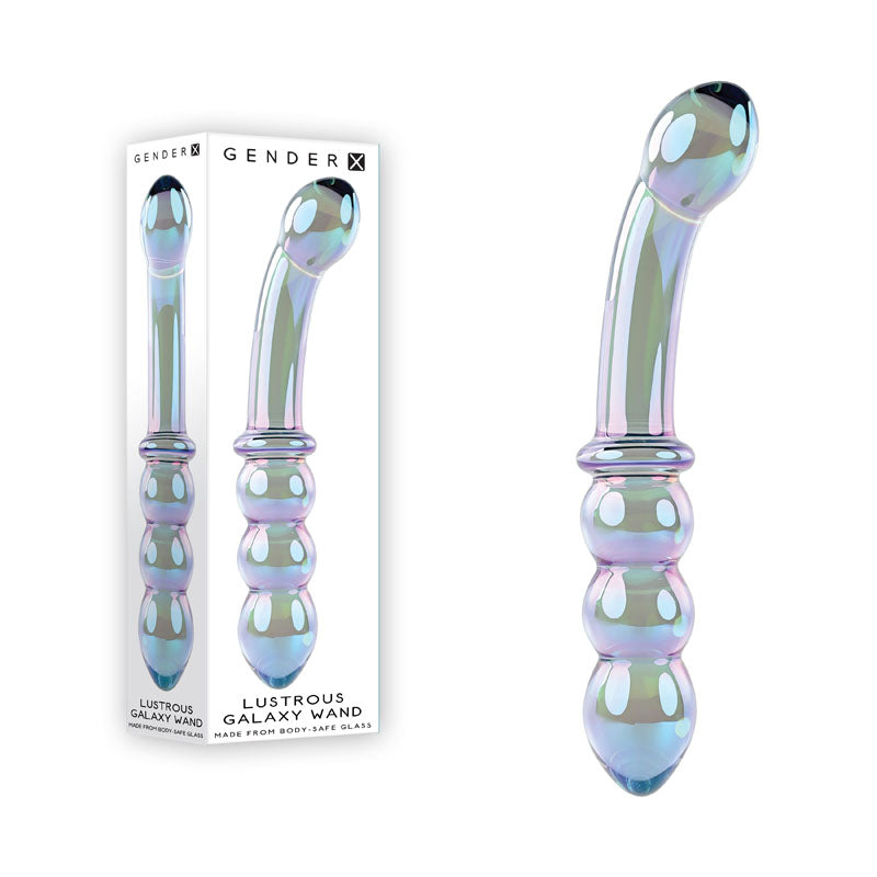 Gender X Glass Toys – Double-Ended Massager – Blue/Violet Glass – 18.5 cm