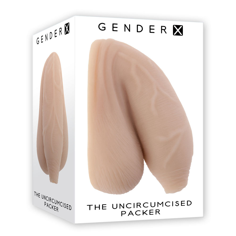 Gender X Body-Safe Silicone Uncircumcised Packer - Light Flesh, 11.5 cm (Comfortable Fit, Gender-Neutral Design)
