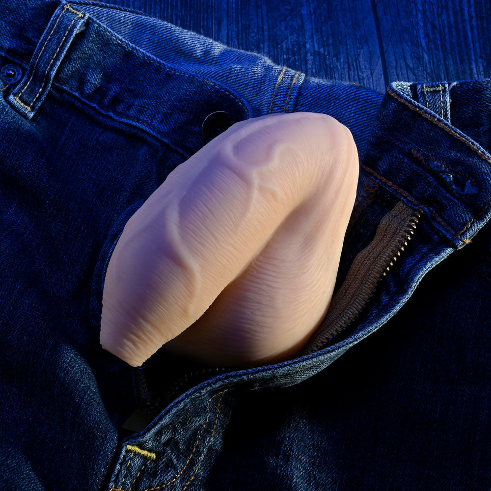 Gender X Body-Safe Silicone Uncircumcised Packer - Light Flesh, 11.5 cm (Comfortable Fit, Gender-Neutral Design)