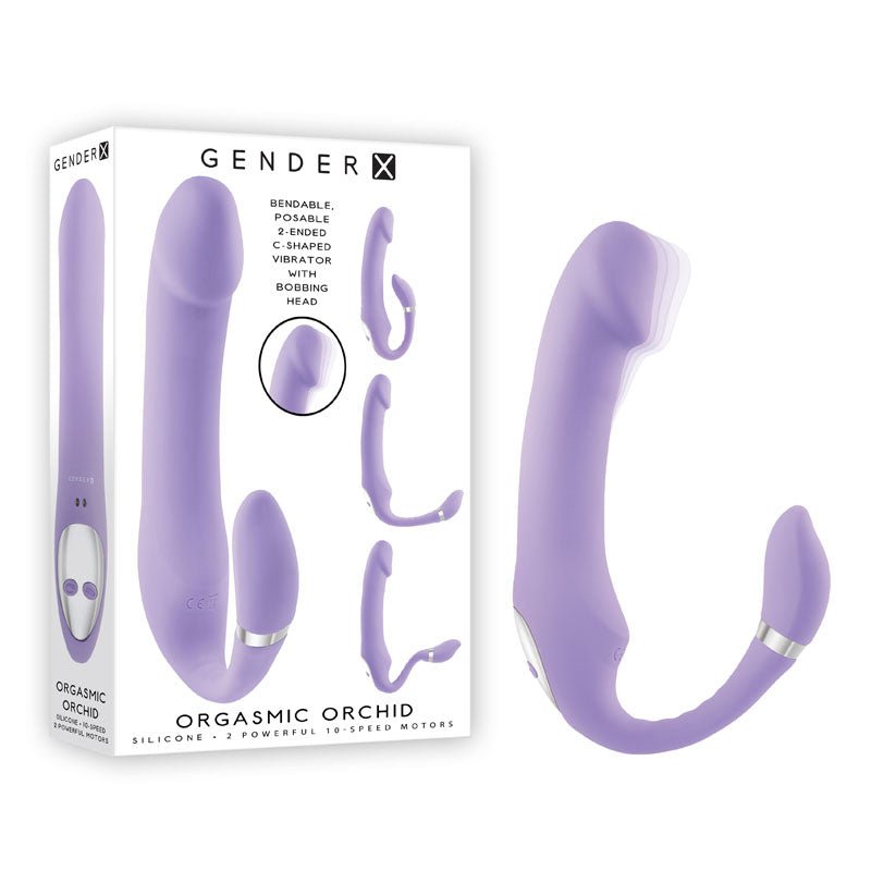 Gender X ORGASMIC ORCHID - Lilac 19 cm USB Rechargeable Strapless Strap-On for All Bodies
