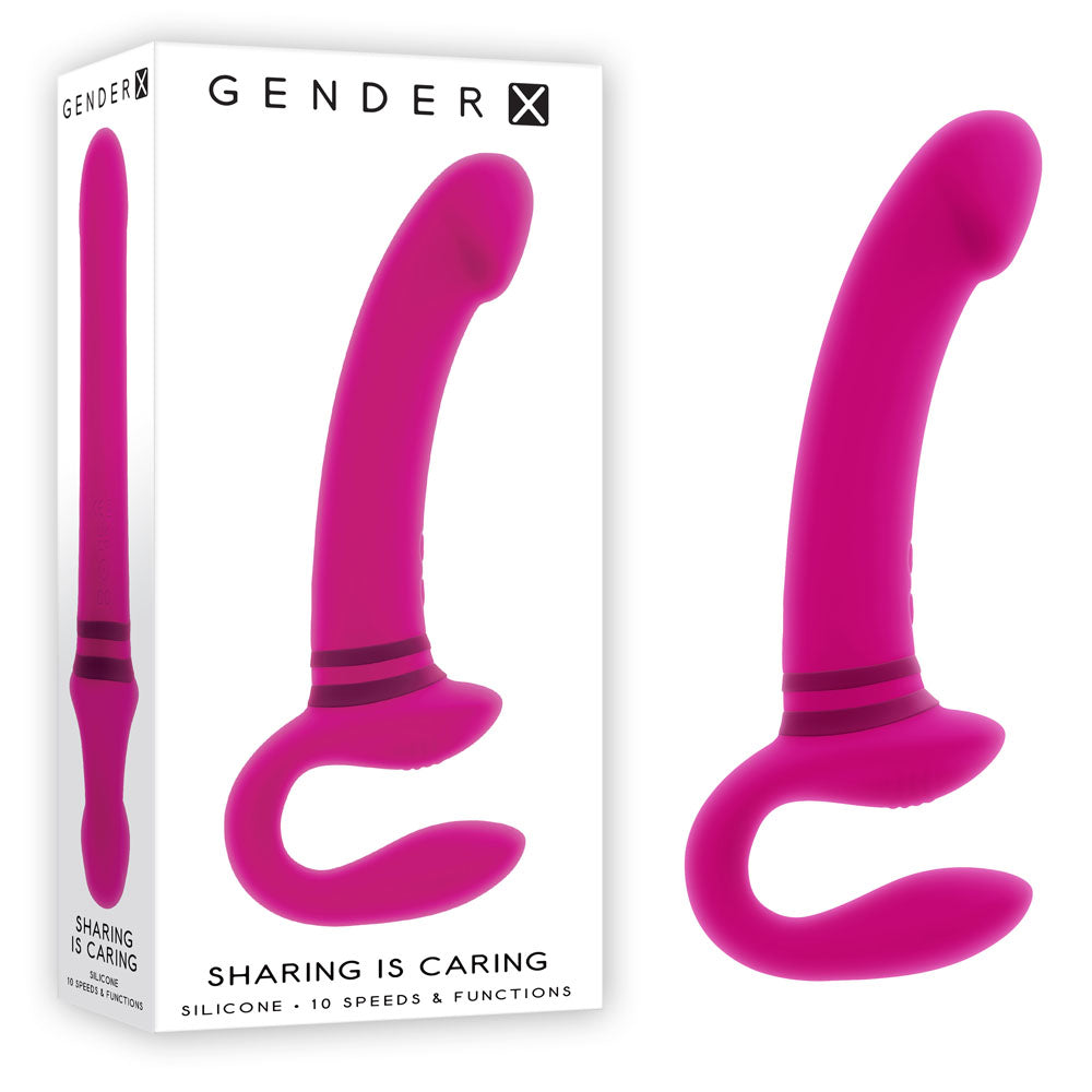 Gender X SHARE THE LOVE - 21.9 cm USB Rechargeable Strapless Strap-On in Pink