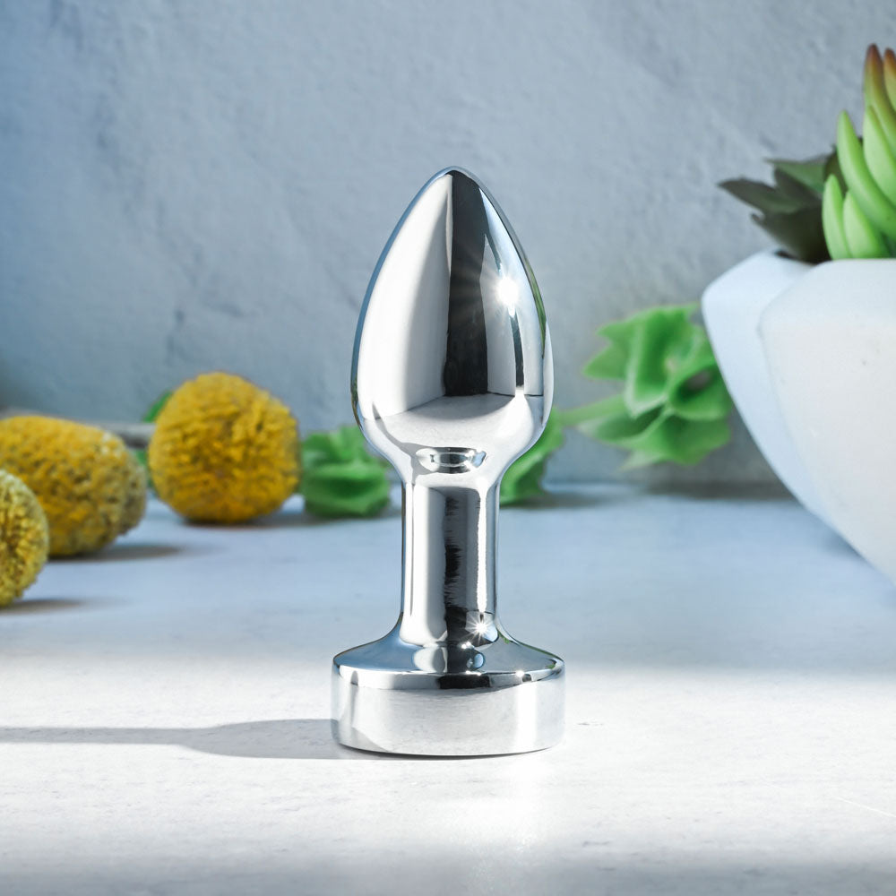 Gender X ROCKIN METAL PLUG MINI - Chrome 7.8 cm USB Rechargeable Vibrating Mini Butt Plug for Enhanced Wellness and Pleasure
