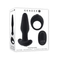 Gender X TEAMWORK - Black USB Rechargeable Dual-Action Rimming Butt Plug & Vibrating Cock Ring for Enhanced Pleasure