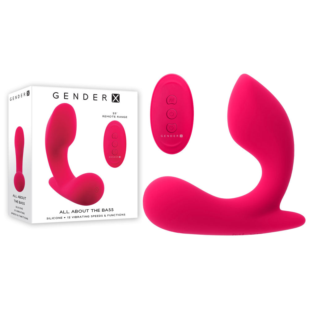 ALL ABOUT THE BASS - Gender-Neutral Pink USB Rechargeable Wearable Vibrator with Wireless Remote for Enhanced Wellness