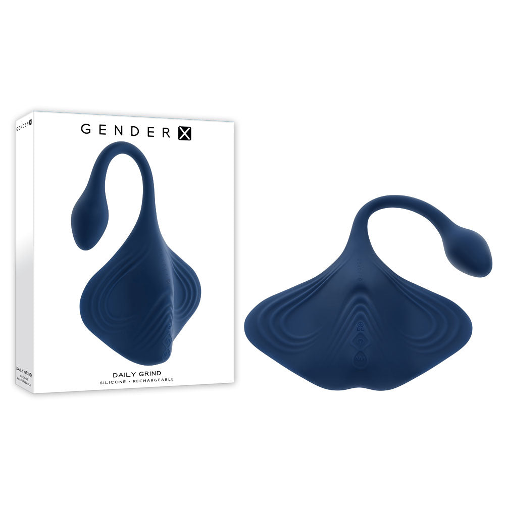 Gender X DAILY GRIND - Blue USB Rechargeable Grinding Pad with Anal Plug - Body-Safe Wellness Toy for All Genders