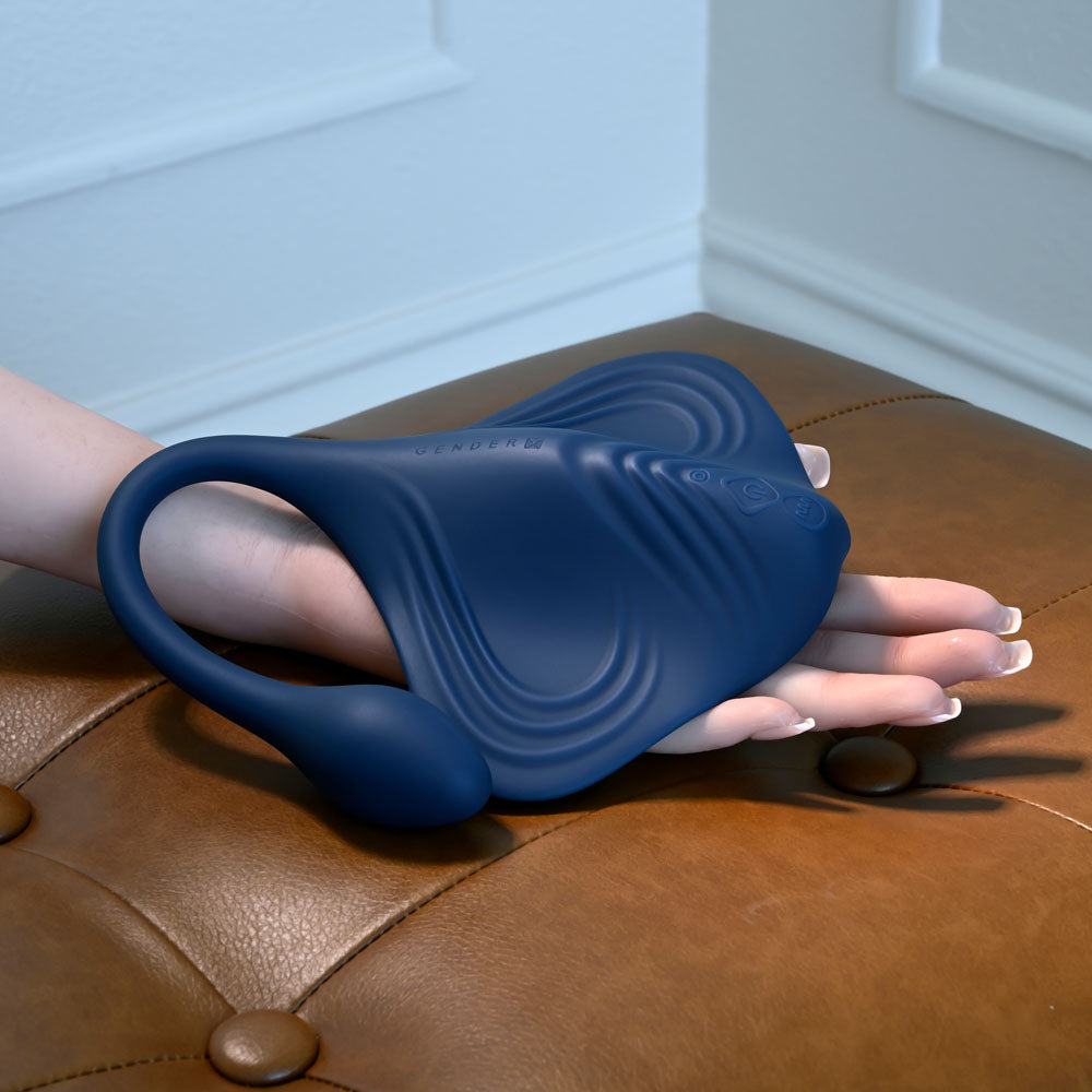 Gender X DAILY GRIND - Blue USB Rechargeable Grinding Pad with Anal Plug - Body-Safe Wellness Toy for All Genders