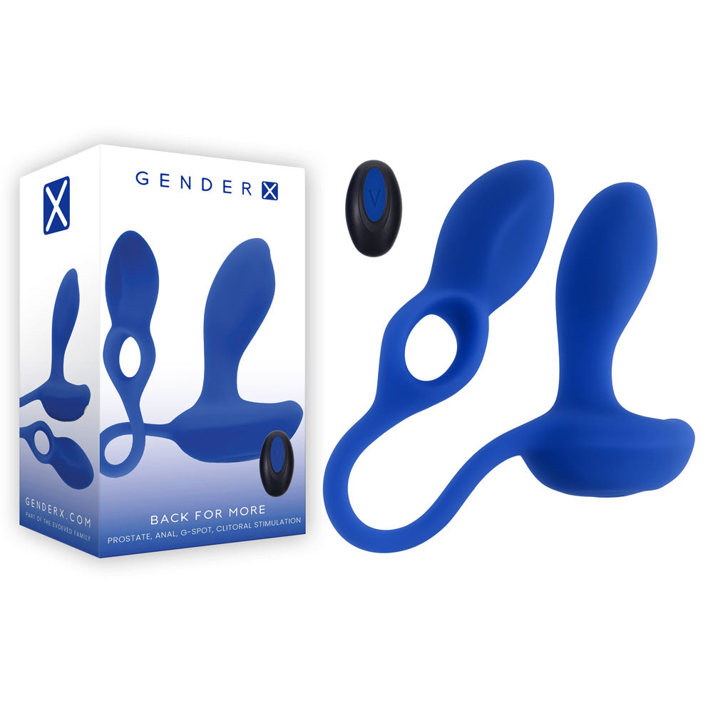 Gender X BACK FOR MORE - Dual USB Rechargeable Dual Stimulator with Wireless Remote for Enhanced Pleasure