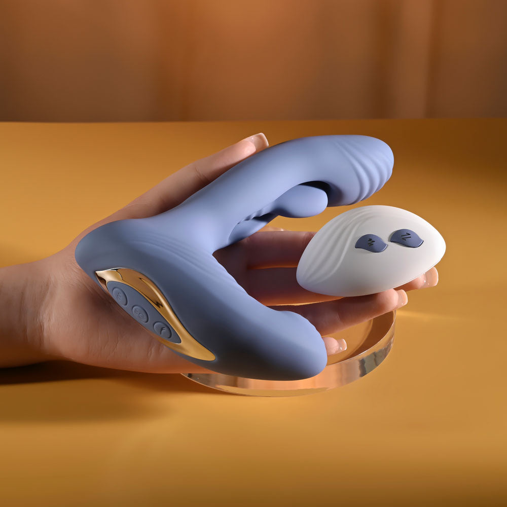 Gender X Flapping Vibrator – USB Rechargeable, Body-Safe Silicone – Blue