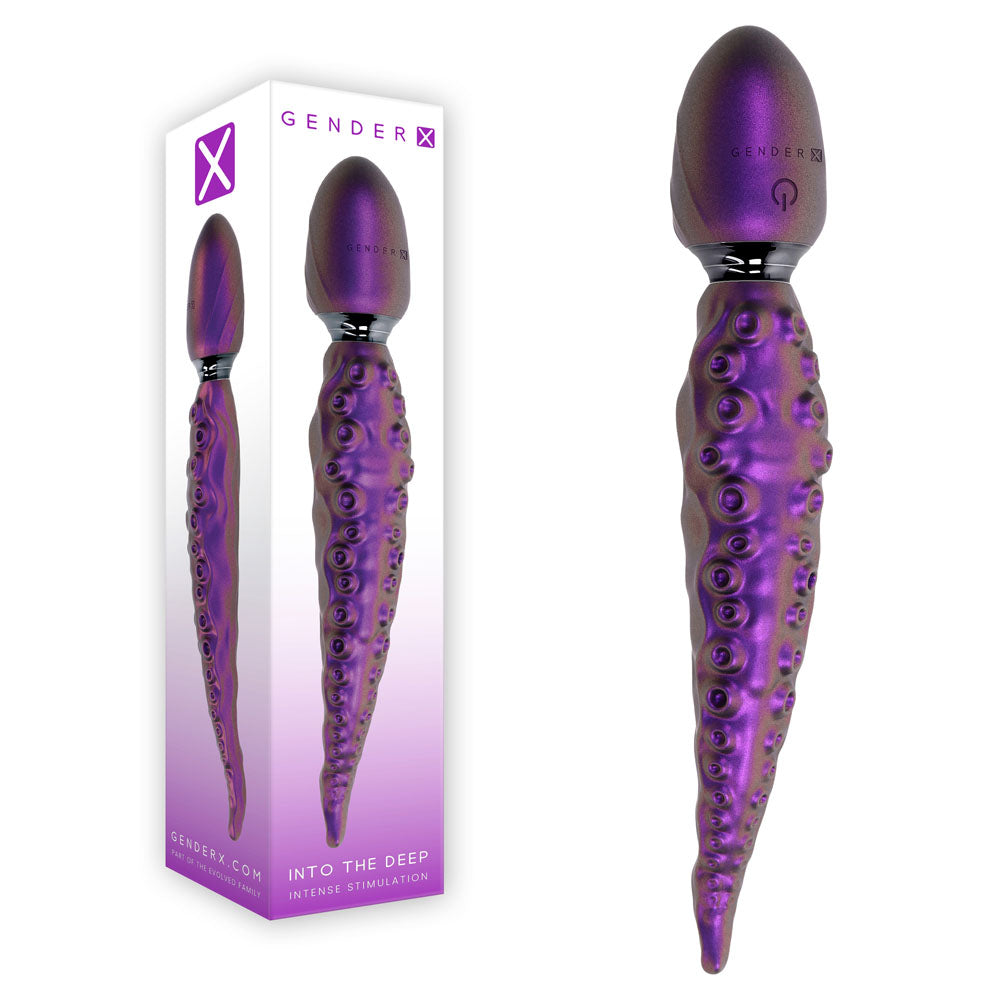 Gender X Rechargeable Vibrator – Body-Safe Silicone – Unique Tentacle Shape – Purple – 21.7 cm