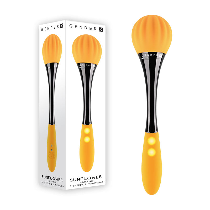 Gender X SUNFLOWER - Yellow 20 cm USB Rechargeable Wellness Massage Wand