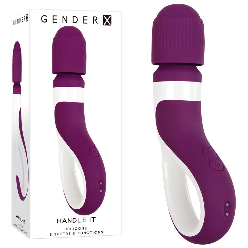 Gender X HANDLE IT - Purple/White USB Rechargeable Massage Wand for Wellness and Relaxation