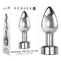 Gender X ROCKIN' METAL PLUG - 9.3 cm Body-Safe Metallic USB Rechargeable Butt Plug for Wellness and Pleasure
