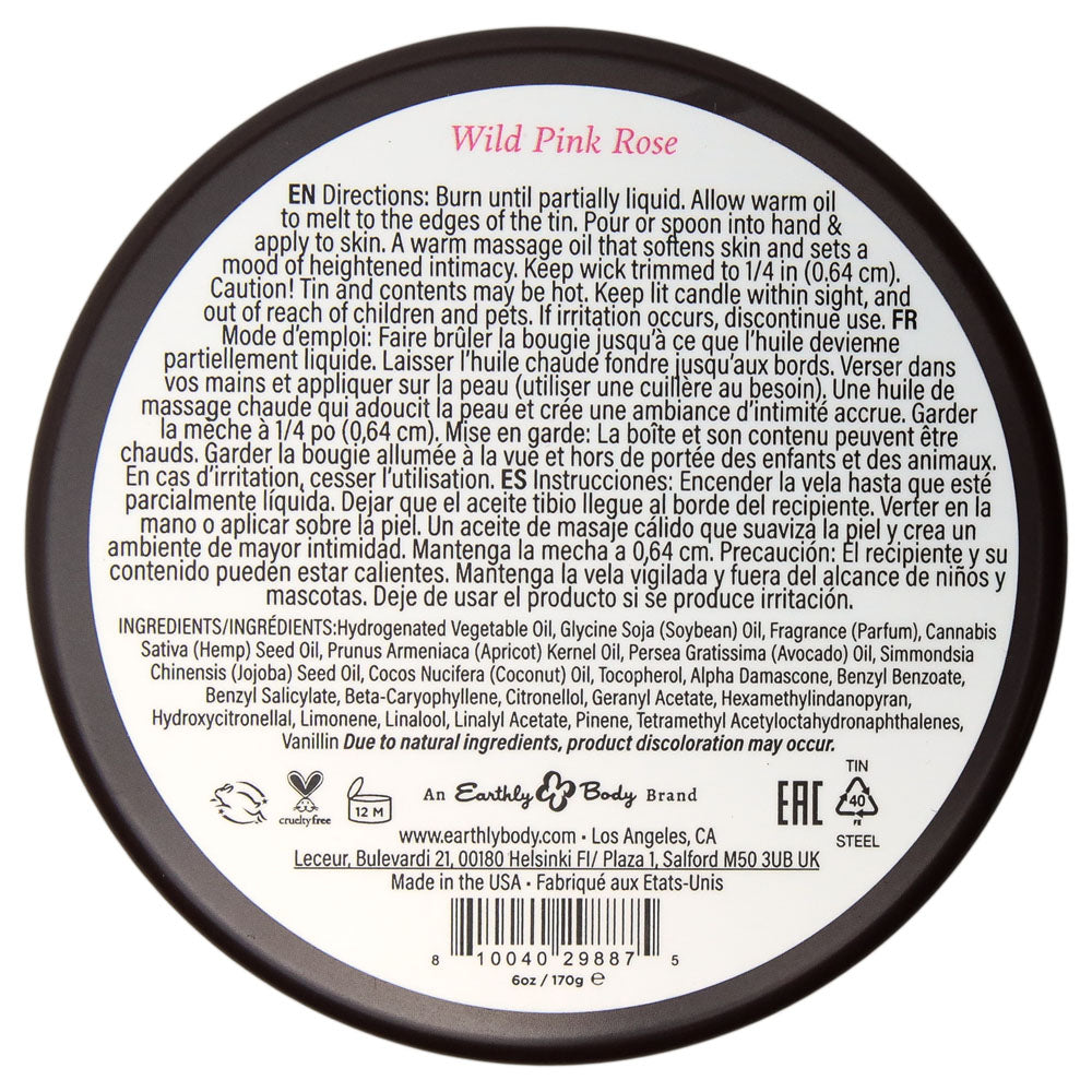 EB Massage Candle – Wild Pink Rose Scented – Relaxing Aromatherapy Candle for Intimate Moments
