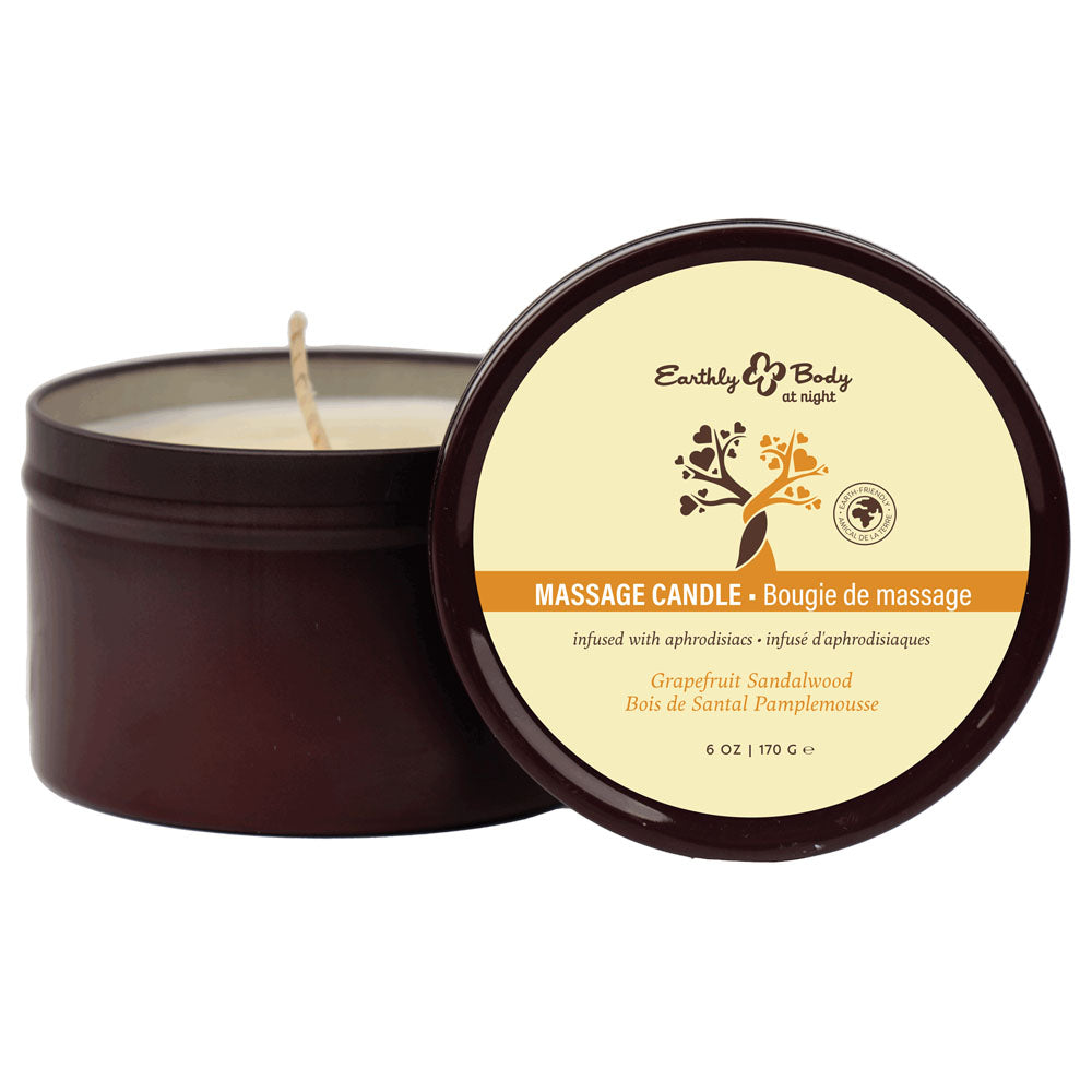 EB Grapefruit Sandalwood Scented Massage Candle – Natural Wax Blend – 170 g