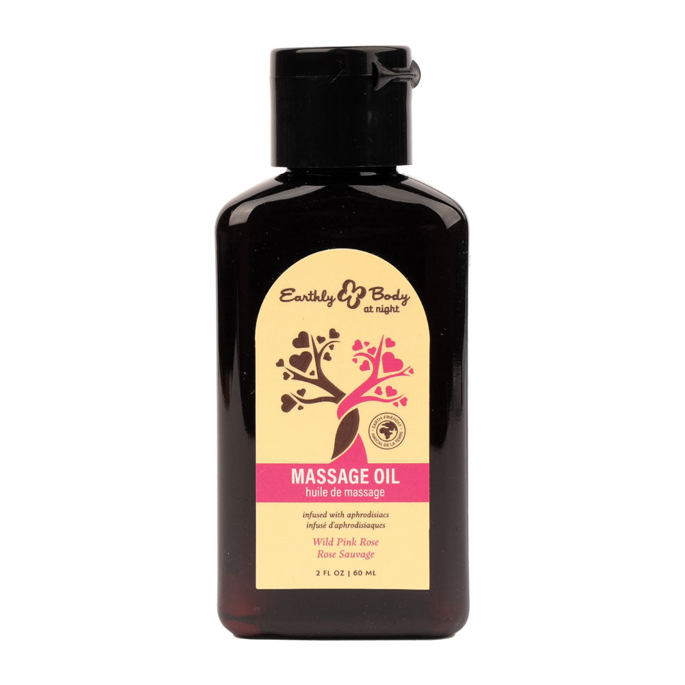 Wild Pink Rose Hemp Seed Massage Oil - 60 ml - Natural Aromatherapy for Relaxation and Wellness
