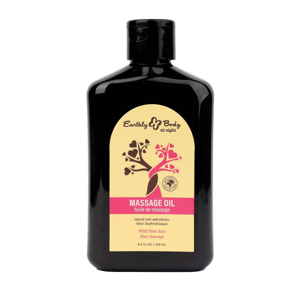 Hemp Seed Massage Oil - Wild Pink Rose Scent - 250 ml - Nourishing Body Oil for Relaxation and Wellness