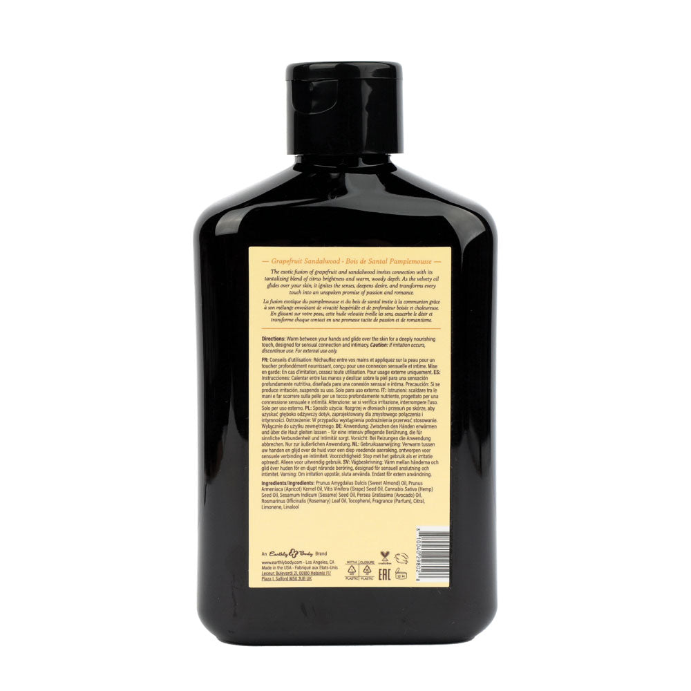 EB Hemp Seed Massage Oil - Grapefruit Sandalwood Scent - 250 ml - Nourishing & Aromatic Massage Oil for Wellness