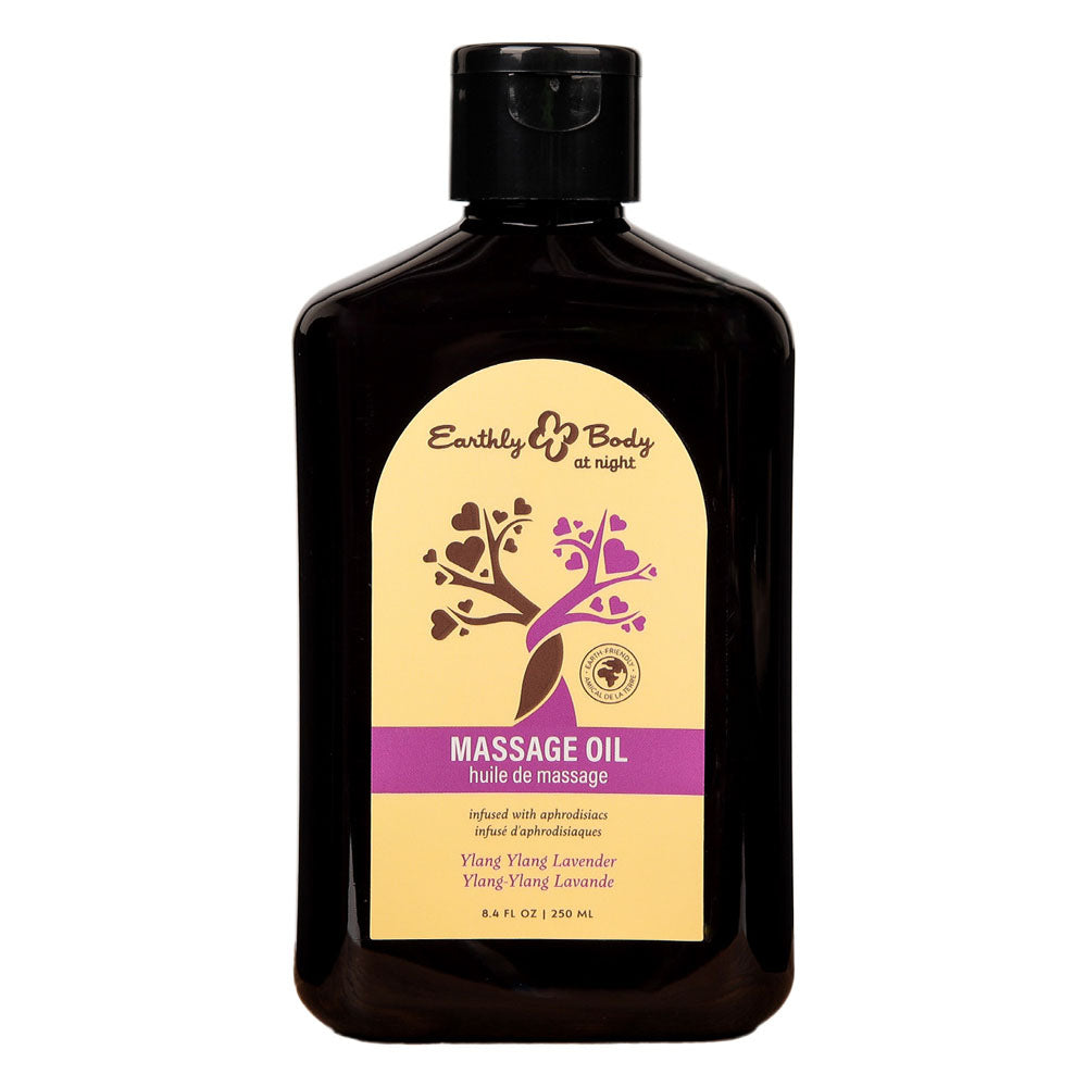 EB Hemp Seed Massage Oil with Ylang Ylang & Lavender - 250 ml - Natural Aromatherapy Massage Oil for Relaxation and Wellness