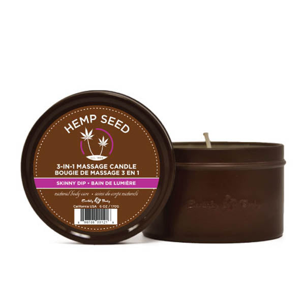 Hemp Seed 3-in-1 Massage Candle - Vanilla & Fairy Floss (170g, Skin-Soothing & Relaxing)