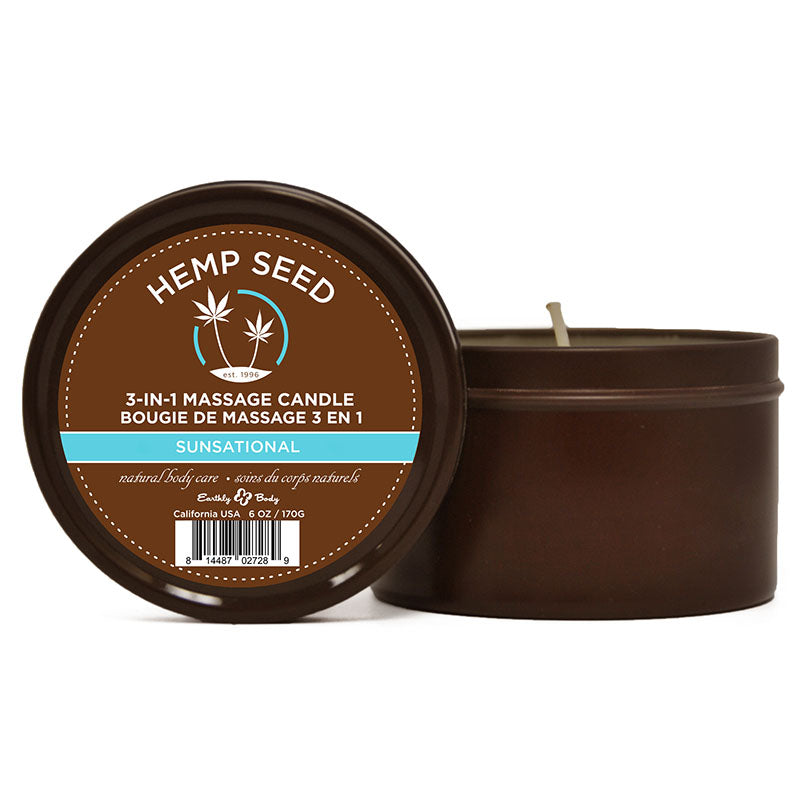 Hemp Seed 3-in-1 Wellness Massage Candle – Sunsational Blend (Italian Bergamot, Juniper Berries & White Wood) - 170g
