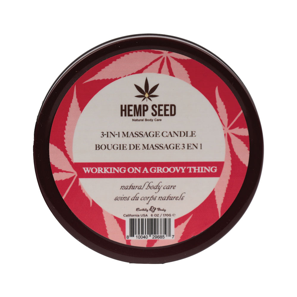 Hemp Seed 3-In-1 Massage Candle - Groovy Vibes (Wild Berries, Night Blooming Jasmine, Warm Amber) - 170 g