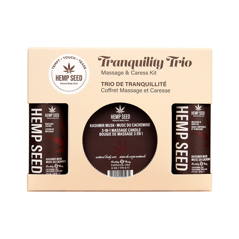Hemp Seed Lotions & Lubes – Soothing, Natural Ingredients – Kashmir Musk – 3 Piece Kit