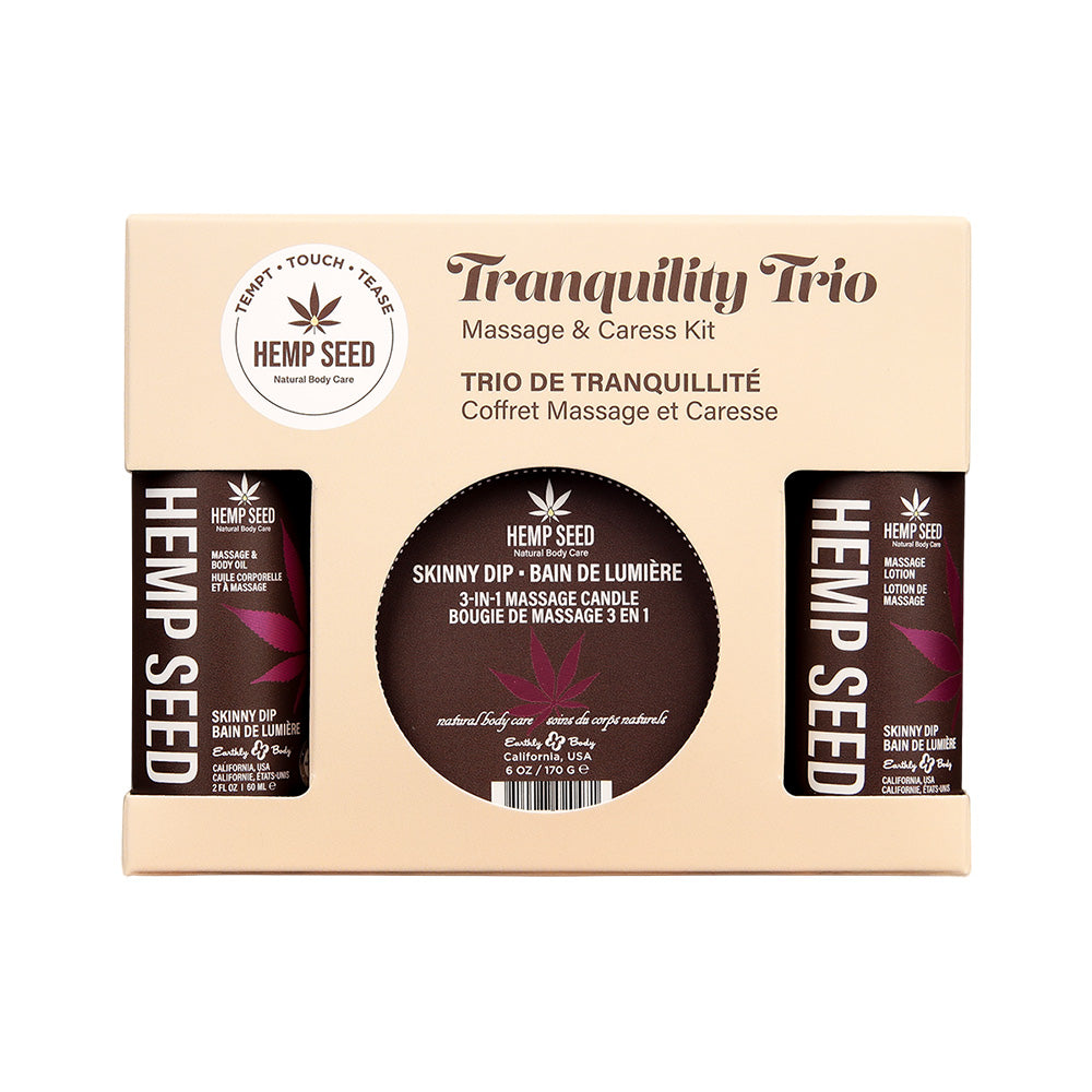 Hemp Seed Lotions & Lubes – Scented Massage & Caress Kit – 3 Piece Set