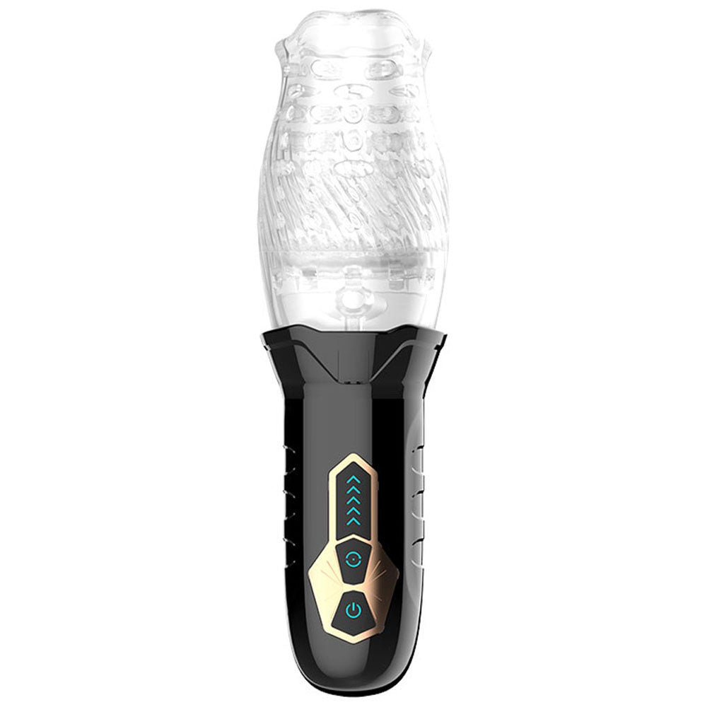 Adam's Gawk Gawk Rotating Masturbator - Clear USB Rechargeable