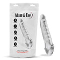 Adam & Eve Clear Ridged Rider Penis Extension Sleeve - 22.9 cm Body-Safe Silicone Enhancer (Unisex, Flexible Fit)