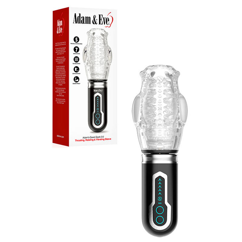 Adam & Eve Masturbator – USB Rechargeable, Clear –