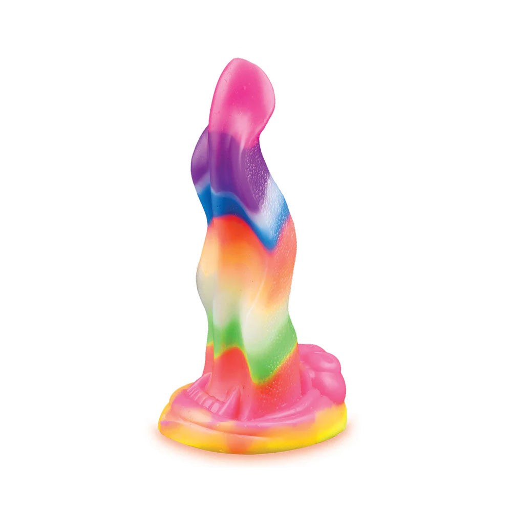 Alien Nation - Lick Of The Lair - Glow-in-the-Dark Rainbow Fantasy Dong (17.8 cm, Body-Safe, Non-Toxic)