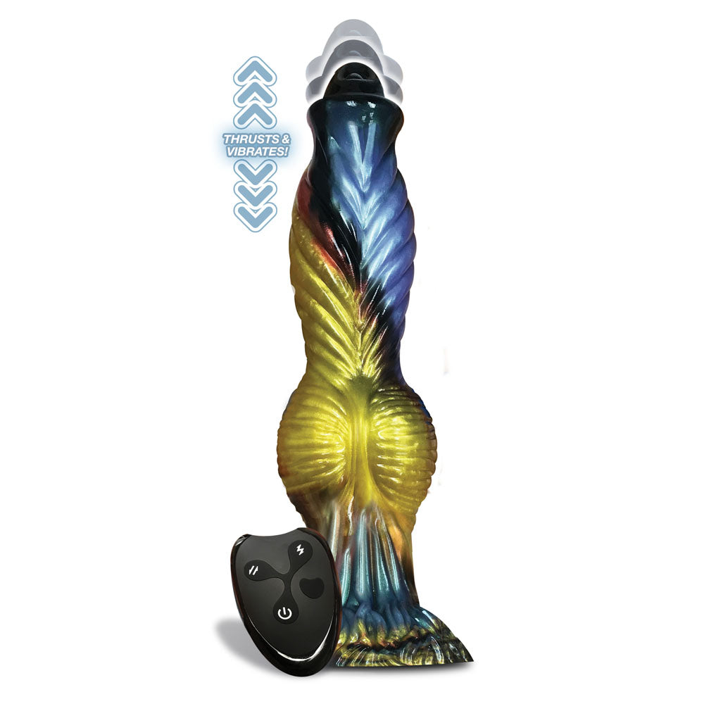 Alien Nation Dong – USB Rechargeable, Thrusting – Gold/Blue & Black – 25.4 cm