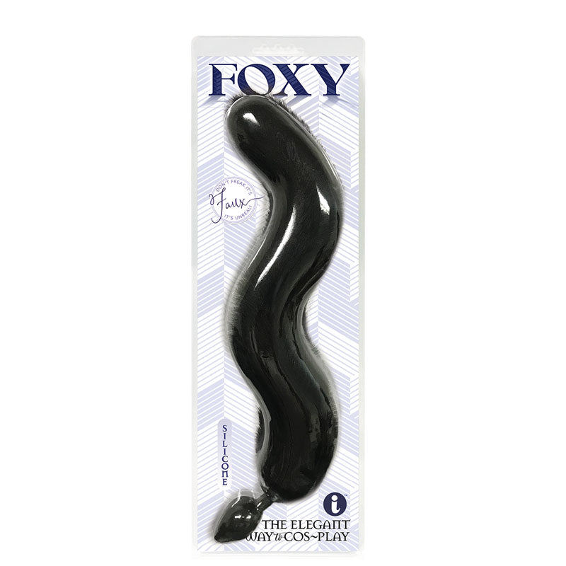 Foxy Anal Toy – Body-Safe Silicone Butt Plug for Personal Pleasure – Black – 46 cm Tail