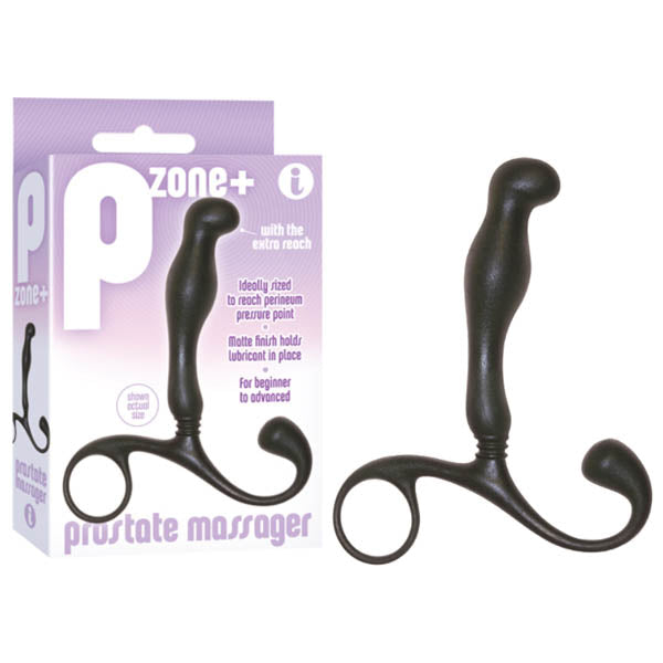 P-Zone Prostate Massager - Black 10 cm Body-Safe Silicone Stimulation Device (USB Rechargeable)