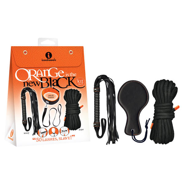 Orange Is The New Black Bondage Kit #3 - 50 Lashes, Slave! - 3-Piece Body-Safe BDSM Set for Wellness and Exploration