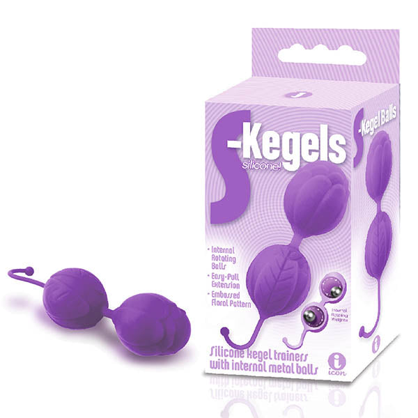 The 9's Body-Safe Silicone Kegel Balls - Purple (Strengthen Pelvic Floor, Gender-Neutral Design)