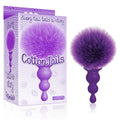 The 9's Cottontails Beaded Butt Plug with Bunny Tail - Purple Body-Safe Silicone Toy (Gender-Neutral, 10 cm)