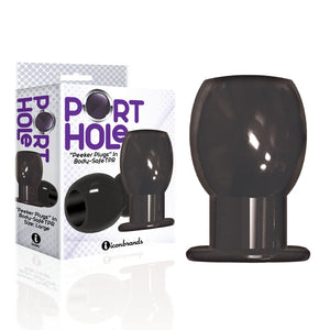 The 9's Port Hole black hollow tunnel butt plug