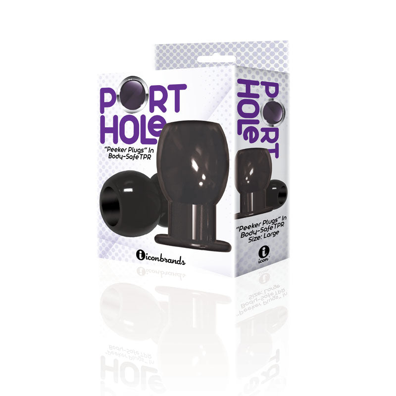 The 9's Port Hole black hollow tunnel butt plug – image 5