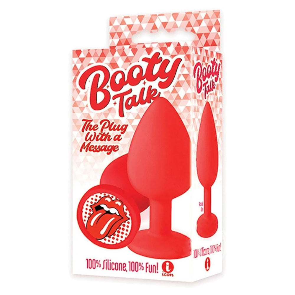 The 9's Body-Safe Silicone Booty Talk Tongue Butt Plug – Vibrant Red (USB Rechargeable, 10 cm)