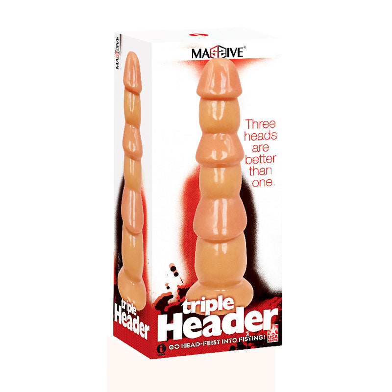 Massive Triple Header - Body-Safe 3-Head Dildo for Enhanced Pleasure (Flexible, 30 cm)