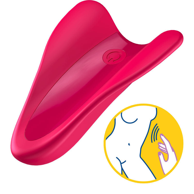Satisfyer High Fly - USB Rechargeable Finger Stimulator in Vibrant Red (Body-Safe, Ergonomic Design)