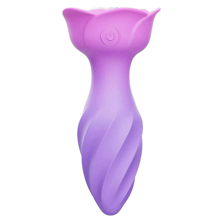Adam & Eve Rotating Rose Butt Plug - Pink 12 cm USB Rechargeable Vibrating & Rotating Anal Toy with Gem Base