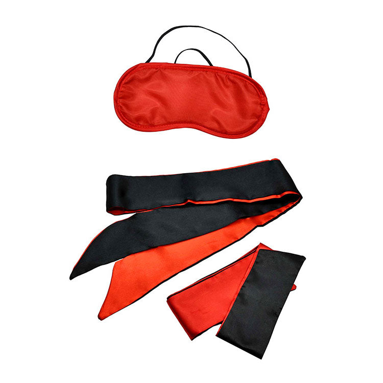 Sensual Scarlet Nights Couples Bondage Kit – 10-Piece Set in Black and Red for Intimate Exploration