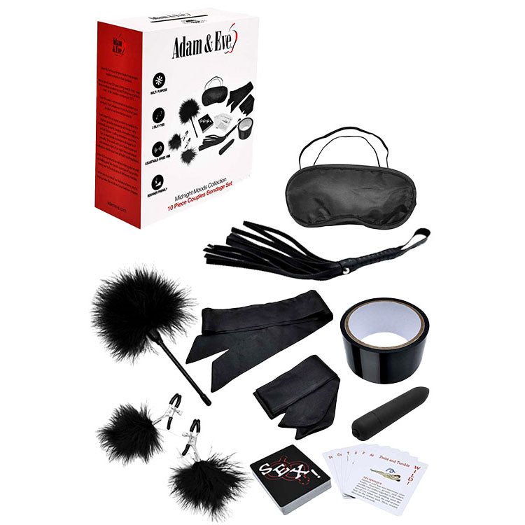 Midnight Moods Couples Bondage Kit – 10-Piece Set for Intimate Exploration (Gender-Neutral, Sensual Play)